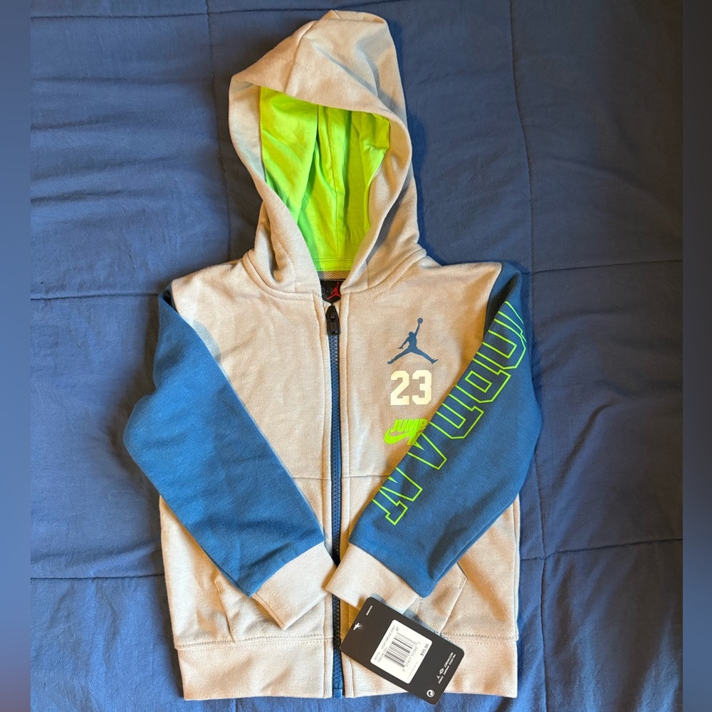 Jordan Kids' Blue and Beige Hoodie
